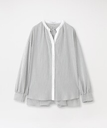 LOVELESS（ラブレス）の「ストライプリネンミックスギャザーブラウス（シャツ/ブラウス）」