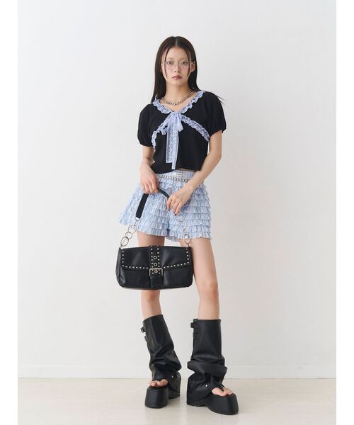 jouetie（ジュエティ）の「ティアードショートパンツ（その他パンツ・レディース・ブラック/ブルー/オフホワイト・MEDIUM）」の14枚目の写真