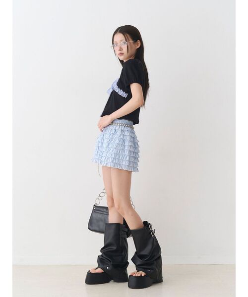 jouetie（ジュエティ）の「ティアードショートパンツ（その他パンツ・レディース・ブラック/ブルー/オフホワイト・MEDIUM）」の15枚目の写真