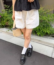 ハイウエストレースショートパンツ