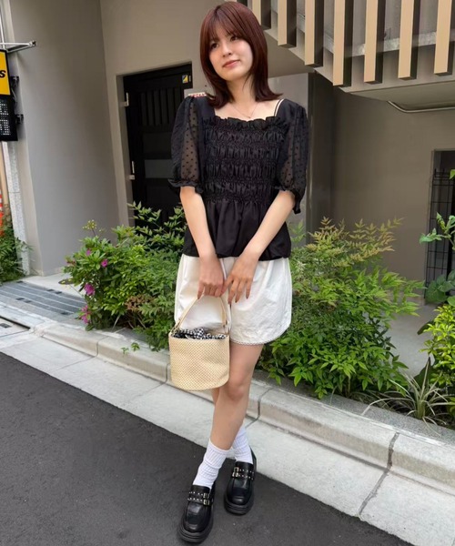mebole（メボレ）の「ハイウエストレースショートパンツ（その他パンツ・レディース・ブラック/ホワイト・FREE）」の13枚目の写真