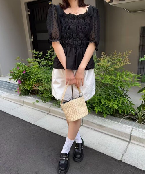 mebole（メボレ）の「ハイウエストレースショートパンツ（その他パンツ・レディース・ブラック/ホワイト・FREE）」の14枚目の写真
