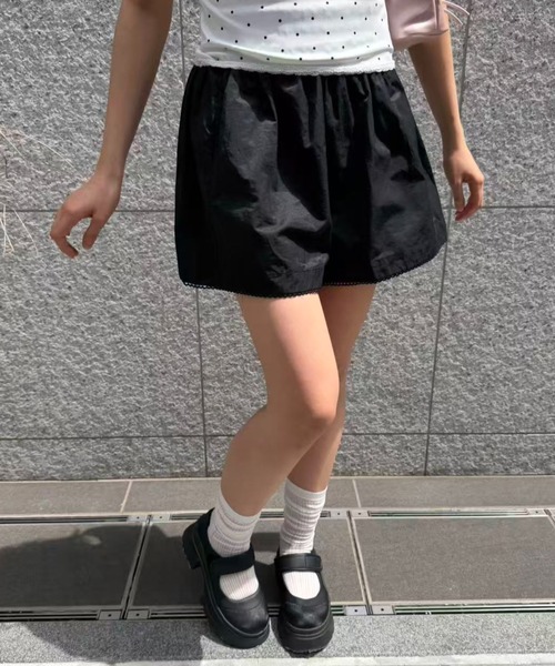 mebole（メボレ）の「ハイウエストレースショートパンツ（その他パンツ・レディース・ブラック/ホワイト・FREE）」の16枚目の写真