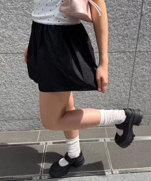 mebole（メボレ）の「ハイウエストレースショートパンツ（その他パンツ・レディース・ブラック/ホワイト・FREE）」の17枚目の写真