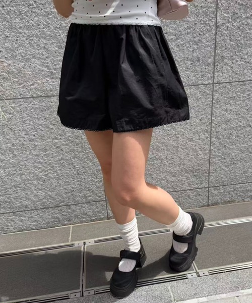mebole（メボレ）の「ハイウエストレースショートパンツ（その他パンツ・レディース・ブラック/ホワイト・FREE）」の19枚目の写真