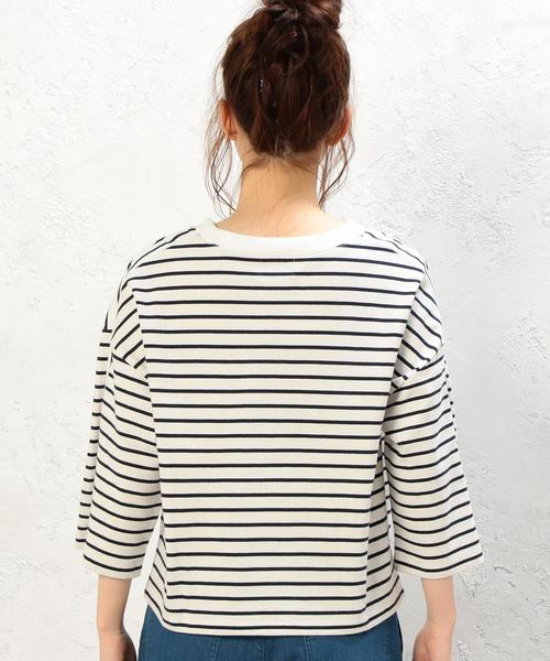 green label relaxing（グリーンレーベルリラクシング）の「※※※CF ヘヴィウェイト 7SL Tシャツ◆（Tシャツ/カットソー・レディース・オフホワイト/ホワイト×ネイビー/ダークグリーン/ネイビー・FREE）」の20枚目の写真