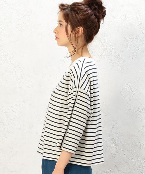 green label relaxing（グリーンレーベルリラクシング）の「※※※CF ヘヴィウェイト 7SL Tシャツ◆（Tシャツ/カットソー・レディース・オフホワイト/ホワイト×ネイビー/ダークグリーン/ネイビー・FREE）」の14枚目の写真