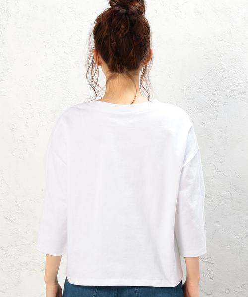 green label relaxing（グリーンレーベルリラクシング）の「※※※CF ヘヴィウェイト 7SL Tシャツ◆（Tシャツ/カットソー・レディース・オフホワイト/ホワイト×ネイビー/ダークグリーン/ネイビー・FREE）」の8枚目の写真