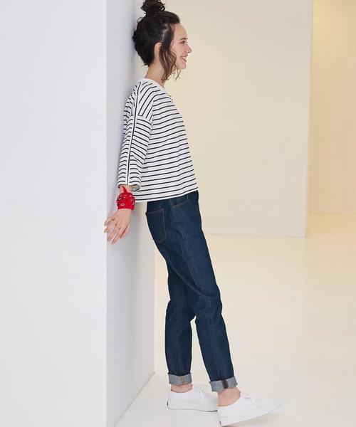 green label relaxing（グリーンレーベルリラクシング）の「※※※CF ヘヴィウェイト 7SL Tシャツ◆（Tシャツ/カットソー・レディース・オフホワイト/ホワイト×ネイビー/ダークグリーン/ネイビー・FREE）」の7枚目の写真