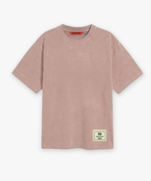 GEECOON（ジークーン）の「ソフトミュートパッチピグメント半袖Tシャツ GEE265-102 ピンクベージュ（Tシャツ/カットソー）」