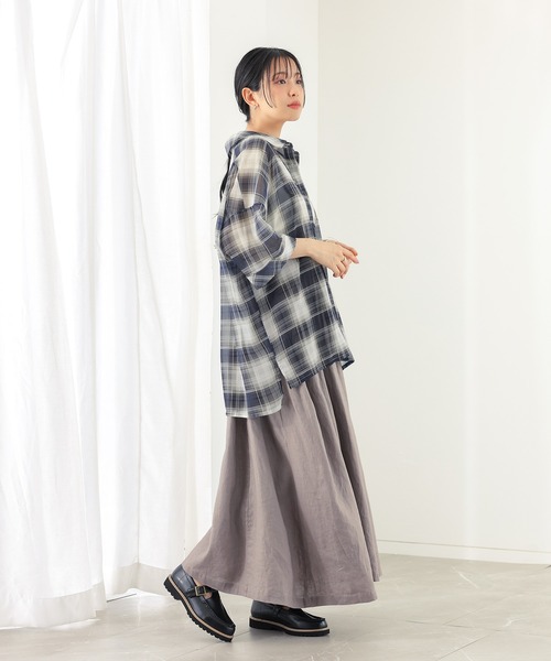 n'OrLABEL(ノアールレーベル)の「『オンブレチェックシアーシャツ』(シャツ/ブラウス・レディース・パープル/ブラック・FREE)」の11枚目の写真