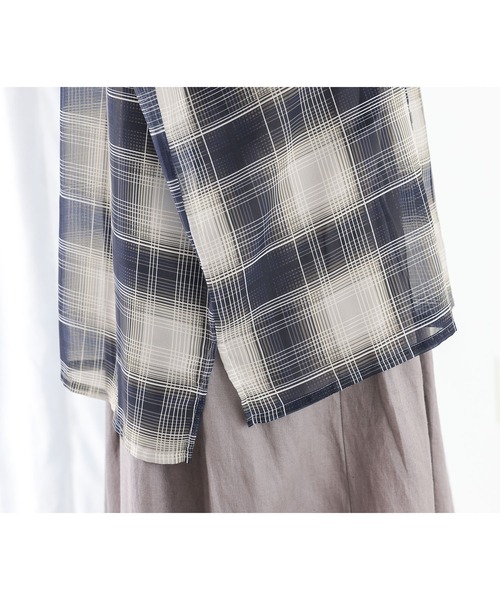 n'OrLABEL(ノアールレーベル)の「『オンブレチェックシアーシャツ』(シャツ/ブラウス・レディース・パープル/ブラック・FREE)」の16枚目の写真
