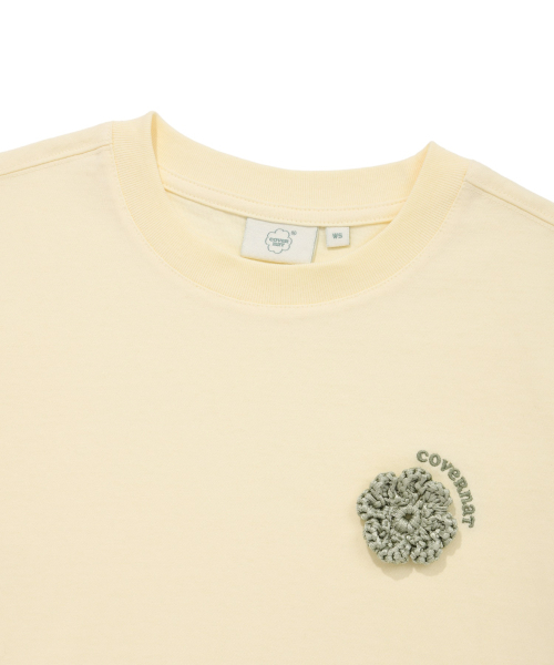 COVERNAT WOMAN(カバーナットウーマン)の「ウィメンズクロップオーバーサイズコサージュTシャツクリーム(Tシャツ/カットソー・レディース・その他・WM/WS)」の4枚目の写真