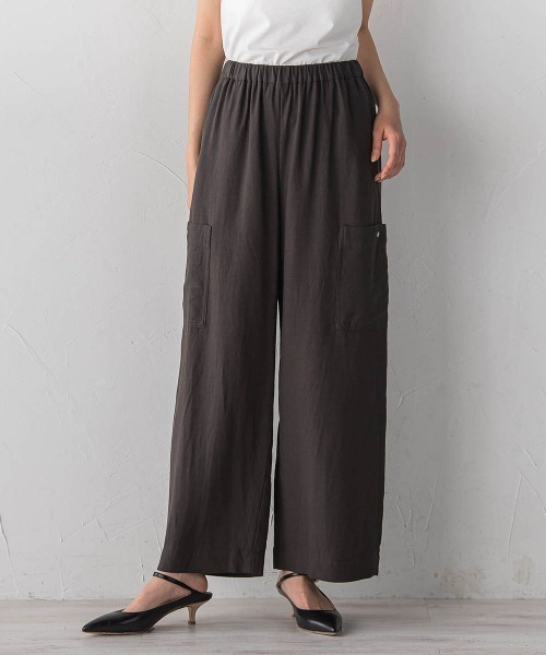 Droite lautreamont（ドロワットロートレアモン）の「シルキーリネンパンツ（その他パンツ・レディース・ベージュ/チャコールグレー・S/M）」の2枚目の写真