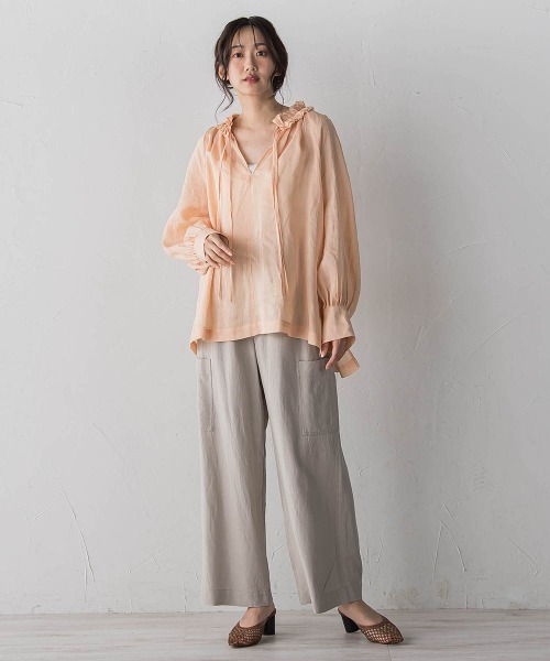 Droite lautreamont（ドロワットロートレアモン）の「シルキーリネンパンツ（その他パンツ・レディース・ベージュ/チャコールグレー・S/M）」の15枚目の写真