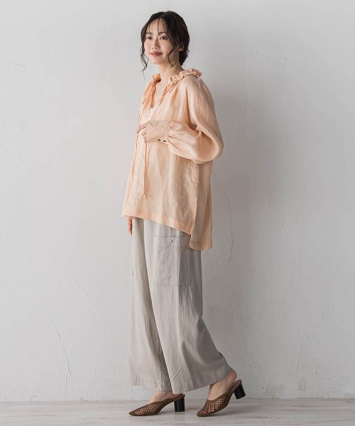 Droite lautreamont（ドロワットロートレアモン）の「シルキーリネンパンツ（その他パンツ・レディース・ベージュ/チャコールグレー・S/M）」の16枚目の写真