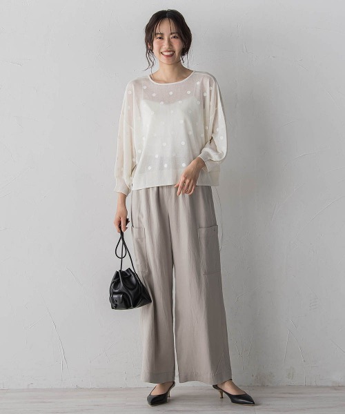 Droite lautreamont（ドロワットロートレアモン）の「シルキーリネンパンツ（その他パンツ・レディース・ベージュ/チャコールグレー・S/M）」の18枚目の写真