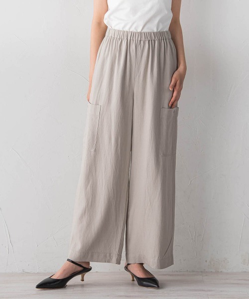 Droite lautreamont（ドロワットロートレアモン）の「シルキーリネンパンツ（その他パンツ・レディース・ベージュ/チャコールグレー・S/M）」の11枚目の写真