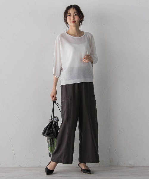 Droite lautreamont（ドロワットロートレアモン）の「シルキーリネンパンツ（その他パンツ・レディース・ベージュ/チャコールグレー・S/M）」の9枚目の写真
