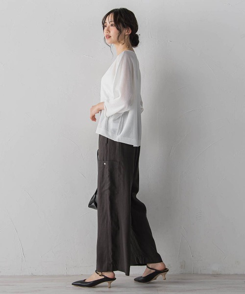 Droite lautreamont（ドロワットロートレアモン）の「シルキーリネンパンツ（その他パンツ・レディース・ベージュ/チャコールグレー・S/M）」の10枚目の写真