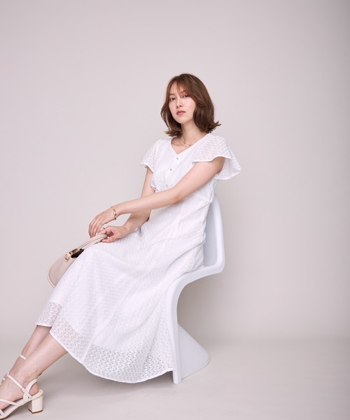 MISCH MASCH(ミッシュマッシュ)の「2026春夏新作 パイピングバルファスレースワンピース(ワンピース・レディース・ブラック/ライトグレー/ホワイト/レッド・M/S)」の19枚目の写真