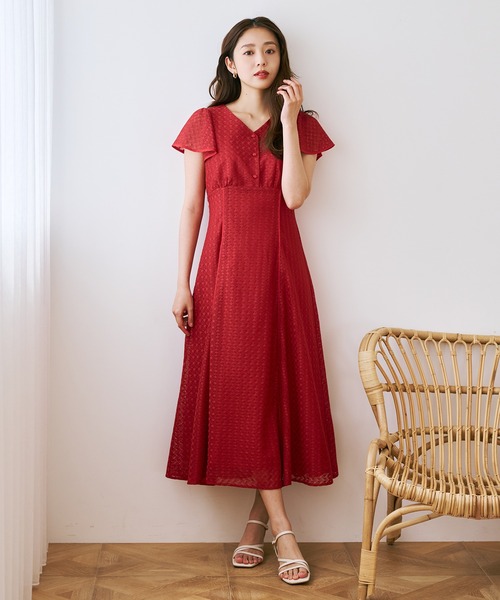 MISCH MASCH(ミッシュマッシュ)の「2026春夏新作 パイピングバルファスレースワンピース(ワンピース・レディース・ブラック/ライトグレー/ホワイト/レッド・M/S)」の5枚目の写真