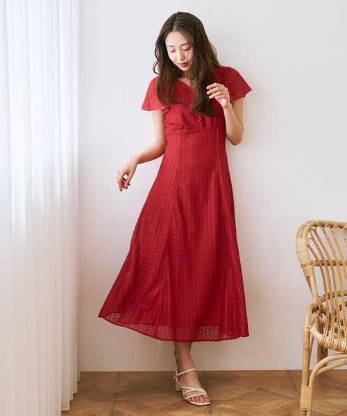 MISCH MASCH(ミッシュマッシュ)の「2026春夏新作 パイピングバルファスレースワンピース(ワンピース・レディース・ブラック/ライトグレー/ホワイト/レッド・M/S)」の6枚目の写真