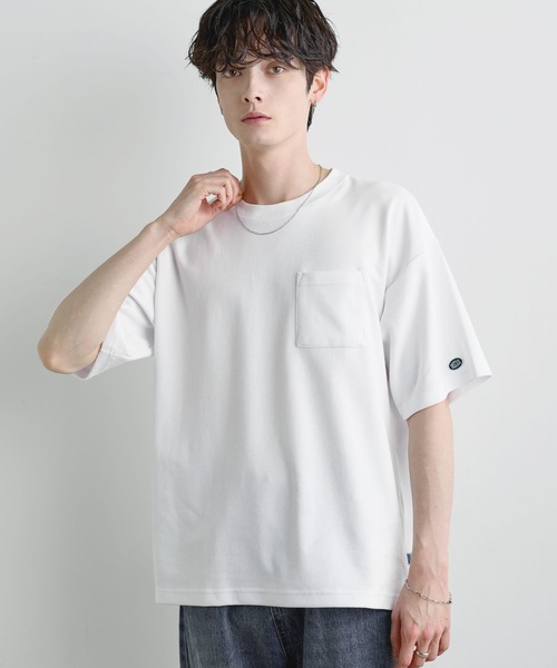 DISCUS（ディスカス）の「【COOLMAX／ドライ機能】DISCUS／ポケットボックスTEE（Tシャツ/カットソー・メンズ・ブラック/グレイッシュベージュ/ピンクベージュ/ブルーグレー/ホワイト/ネイビー/スミクロ/ダークグリーン・XL/M/L）」の10枚目の写真