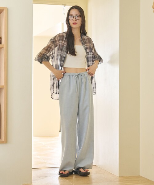 BEAUTY&YOUTH UNITED ARROWS(ビューティーアンドユースユナイテッドアローズ)の「【WEB限定】オンブレーチェック シアーバンドカラーシャツ ウォッシャブル(シャツ/ブラウス・レディース・ブラウン/ブラック・FREE)」の8枚目の写真