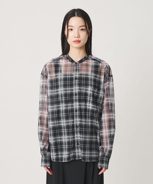BEAUTY&YOUTH UNITED ARROWS(ビューティーアンドユースユナイテッドアローズ)の「【WEB限定】オンブレーチェック シアーバンドカラーシャツ ウォッシャブル(シャツ/ブラウス・レディース・ブラウン/ブラック・FREE)」の19枚目の写真