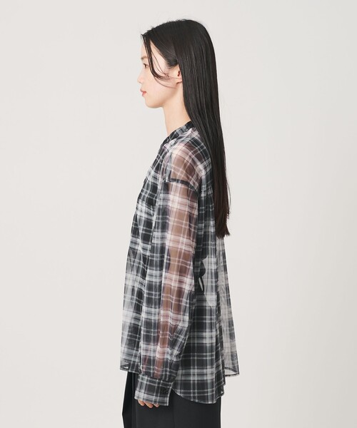 BEAUTY&YOUTH UNITED ARROWS(ビューティーアンドユースユナイテッドアローズ)の「【WEB限定】オンブレーチェック シアーバンドカラーシャツ ウォッシャブル(シャツ/ブラウス・レディース・ブラウン/ブラック・FREE)」の20枚目の写真
