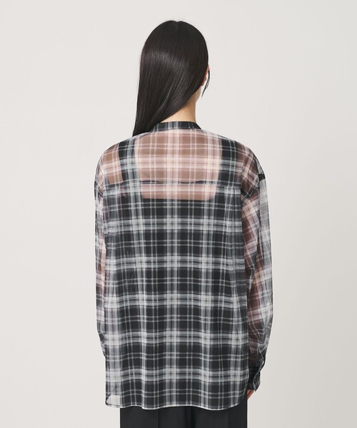 BEAUTY&YOUTH UNITED ARROWS(ビューティーアンドユースユナイテッドアローズ)の「【WEB限定】オンブレーチェック シアーバンドカラーシャツ ウォッシャブル(シャツ/ブラウス・レディース・ブラウン/ブラック・FREE)」の21枚目の写真