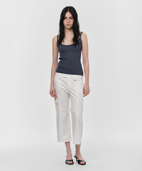 SUNBURNPROJECT(サンバーンプロジェクト)の「BASIC RIB KNIT SLEEVELESS TOP, CHARCOAL(Tシャツ/カットソー・レディース・その他・SMALL/MEDIUM)」の1枚目の写真