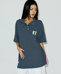 OVERSIZED WING POLO SHIRT BLUE