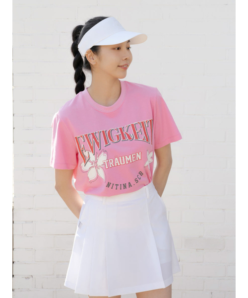 NITINA(ニティナ)の「グラフィックプリント半袖TシャツPK(Tシャツ/カットソー・レディース・ピンク・F)」の2枚目の写真