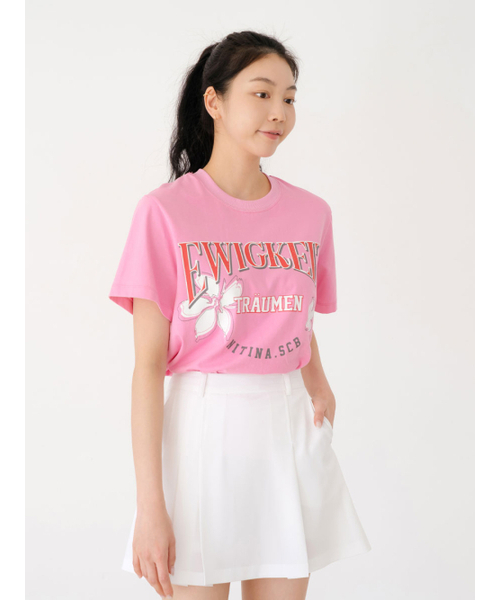 NITINA(ニティナ)の「グラフィックプリント半袖TシャツPK(Tシャツ/カットソー・レディース・ピンク・F)」の3枚目の写真