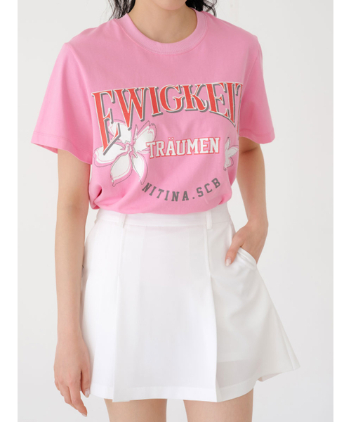NITINA(ニティナ)の「グラフィックプリント半袖TシャツPK(Tシャツ/カットソー・レディース・ピンク・F)」の4枚目の写真