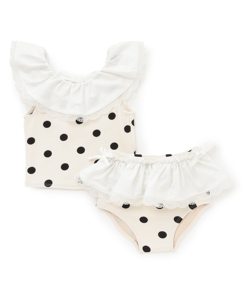 petit main(プティマイン)の「【SWIM】ドットレースフリルタンキニ(水着・キッズ・ネイビー/オフホワイト・130cm/80cm/90cm/100cm/110cm/120cm)」の12枚目の写真