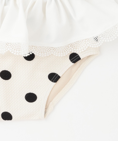 petit main(プティマイン)の「【SWIM】ドットレースフリルタンキニ(水着・キッズ・ネイビー/オフホワイト・130cm/80cm/90cm/100cm/110cm/120cm)」の7枚目の写真