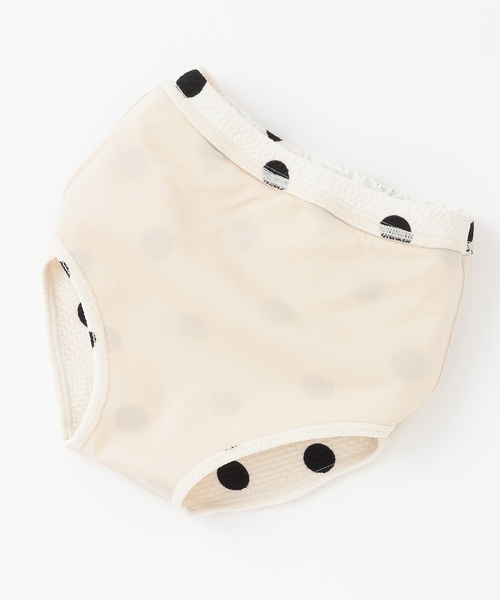 petit main(プティマイン)の「【SWIM】ドットレースフリルタンキニ(水着・キッズ・ネイビー/オフホワイト・130cm/80cm/90cm/100cm/110cm/120cm)」の6枚目の写真