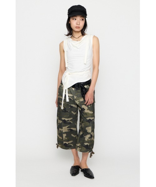 LAGUA GEM（ラグアジェム）の「DRAPE HOODIE CUT トップス（タンクトップ・レディース・杢グレー/ホワイト/ブラック・FREE）」の7枚目の写真