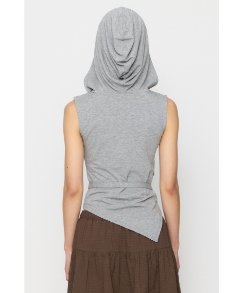 LAGUA GEM（ラグアジェム）の「DRAPE HOODIE CUT トップス（タンクトップ・レディース・杢グレー/ホワイト/ブラック・FREE）」の17枚目の写真