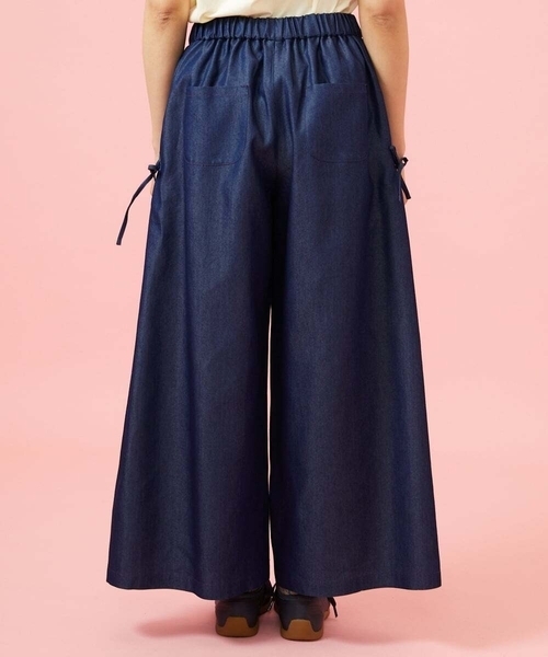 Jocomomola（ホコモモラ）の「Flor デニム 刺繍入りレースアップワイドパンツ（デニムパンツ・レディース・ネイビー/ブルー・42/40）」の21枚目の写真