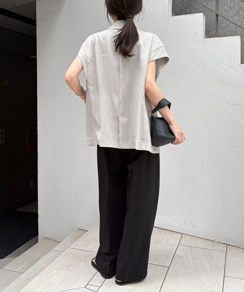 CAPRICIEUX LE'MAGE(カプリシューレマージュ)の「ワイドベルト1タックパンツ(その他パンツ・レディース・グレー/ホワイト系その他/ブラック・36/38/PS)」の12枚目の写真