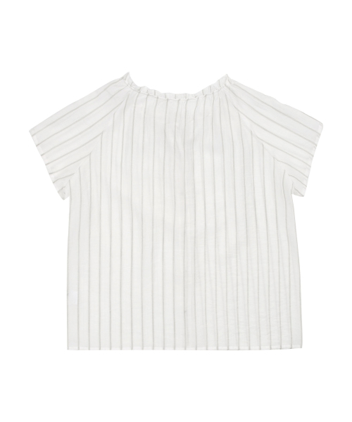 KIJIKO(キジコ)の「ke207. Frill Stripe Shirring Blouse Ivory(シャツ/ブラウス・レディース・アイボリー・FREE)」の6枚目の写真