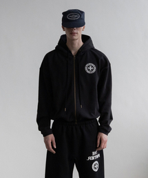 Circle Logo Zip Up Hoodie (BLACK)