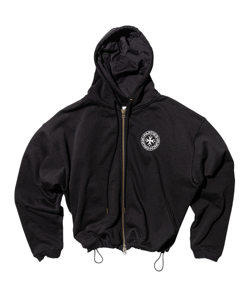 PUNCH DRUNK PARTIES(パンチドランクパーティーズ)の「Circle Logo Zip Up Hoodie (BLACK)(パーカー・レディース・その他・1/2/3)」の2枚目の写真