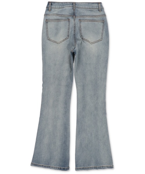 SPINNS(スピンズ)の「デニムフレアパンツ/2ボタン(デニムパンツ・レディース・ブルー/ブラック・ONESIZE)」の5枚目の写真