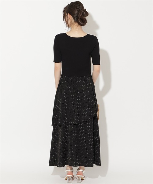 WILLSELECTION(ウィルセレクション)の「アシメティアードニットコンビワンピース(ワンピース・レディース・ブラック/オフホワイト/ブラック系その他/ピンク・FREE)」の11枚目の写真