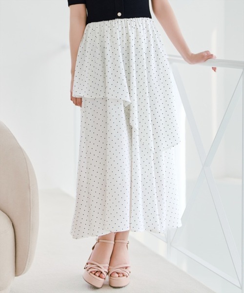 WILLSELECTION(ウィルセレクション)の「アシメティアードニットコンビワンピース(ワンピース・レディース・ブラック/オフホワイト/ブラック系その他/ピンク・FREE)」の19枚目の写真